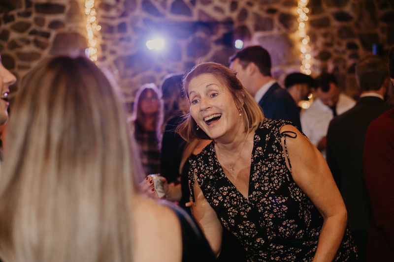 A fun evening wedding reception at the Vineyards of Mary's Meadow in Darlington, Maryland by Britney Clause Photography