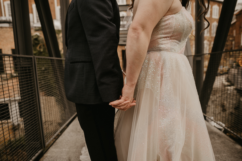 Stunning bride and groom wedding portraits at the Heron Room in Baltimore, Maryland by Britney Clause Photography