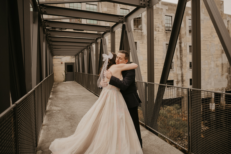 Stunning bride and groom wedding portraits at the Heron Room in Baltimore, Maryland by Britney Clause Photography