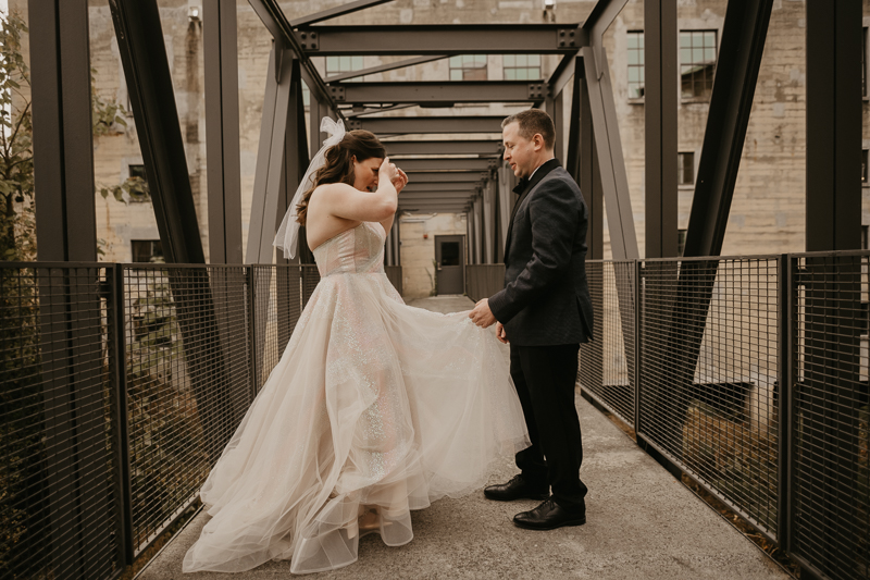 Stunning bride and groom wedding portraits at the Heron Room in Baltimore, Maryland by Britney Clause Photography