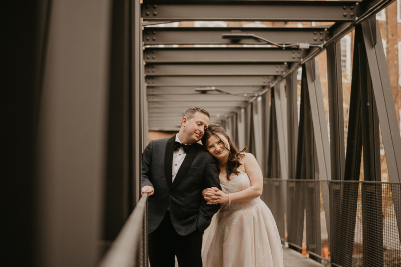 Stunning bride and groom wedding portraits at the Heron Room in Baltimore, Maryland by Britney Clause Photography