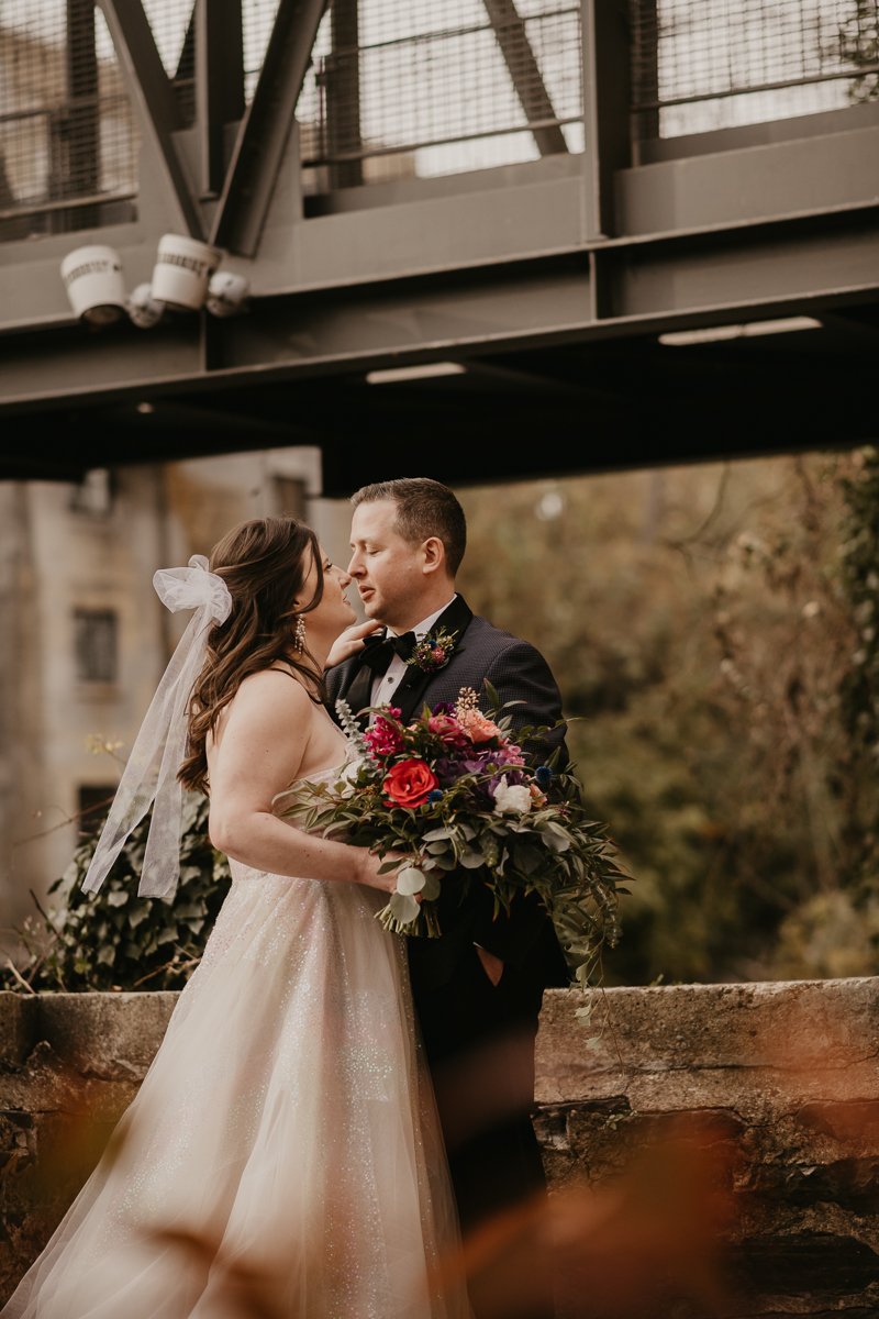 Stunning bride and groom wedding portraits at the Heron Room in Baltimore, Maryland by Britney Clause Photography