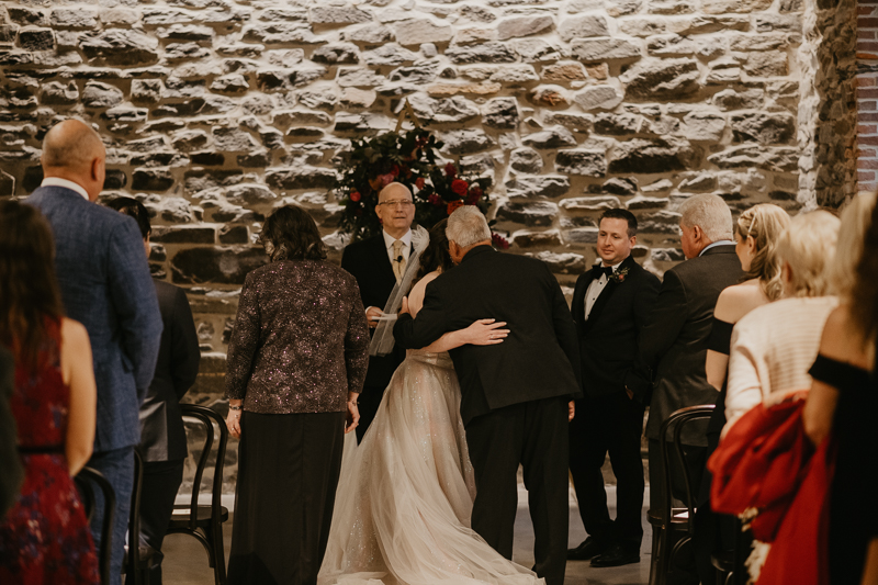 Amazing industrial wedding ceremony at the Heron Room in Baltimore, Maryland by Britney Clause Photography