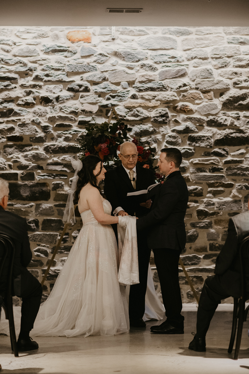 Amazing industrial wedding ceremony at the Heron Room in Baltimore, Maryland by Britney Clause Photography