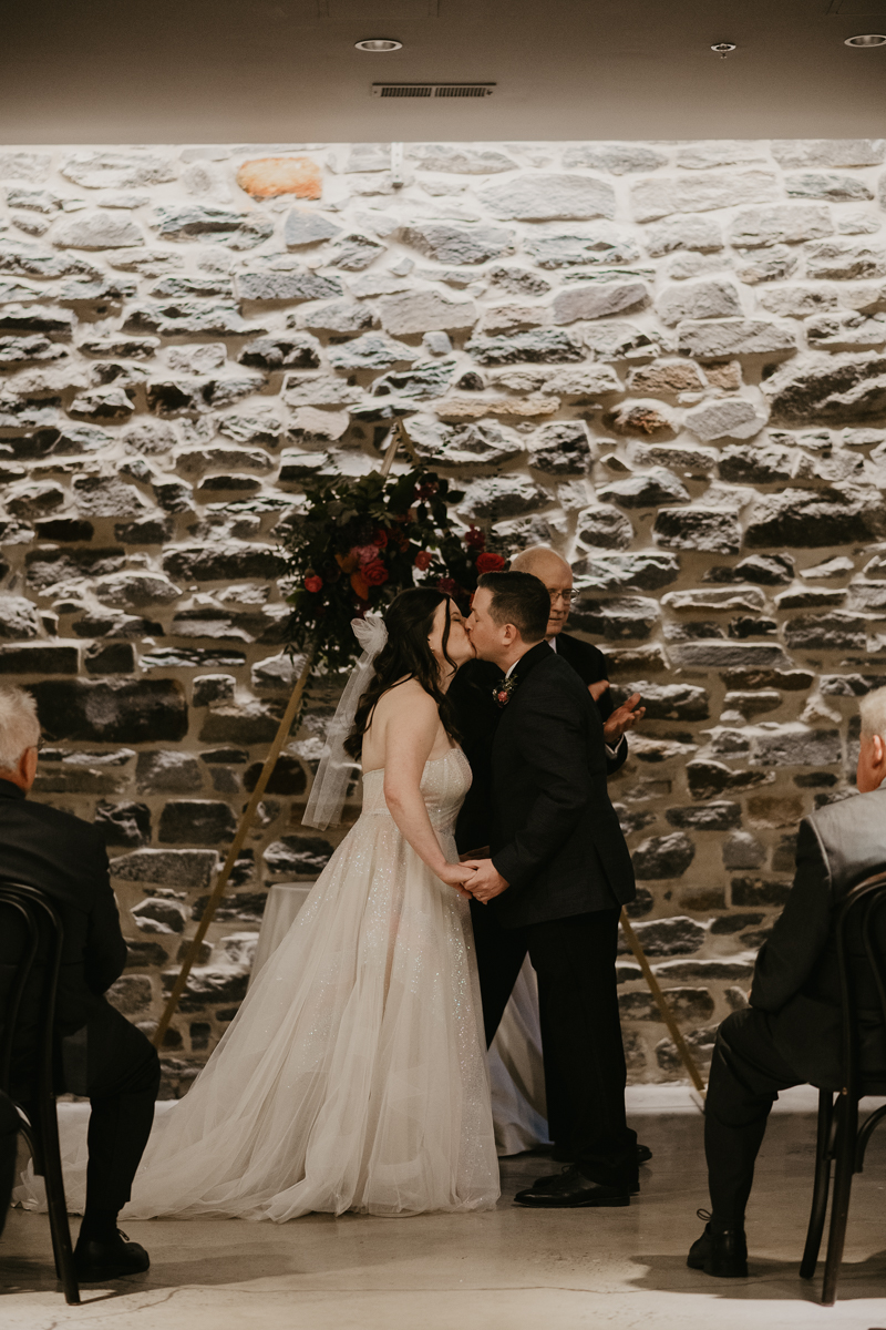 Amazing industrial wedding ceremony at the Heron Room in Baltimore, Maryland by Britney Clause Photography