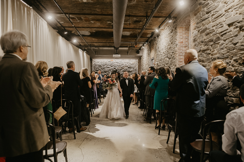 Amazing industrial wedding ceremony at the Heron Room in Baltimore, Maryland by Britney Clause Photography