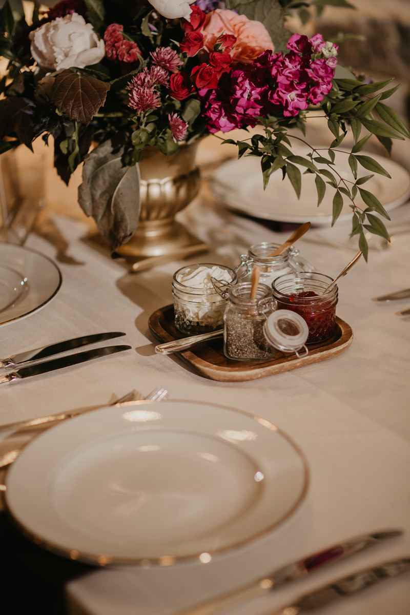 Magical wedding reception decor by Willow Oak Farm and Copper Kitchen at the Heron Room in Baltimore, Maryland by Britney Clause Photography