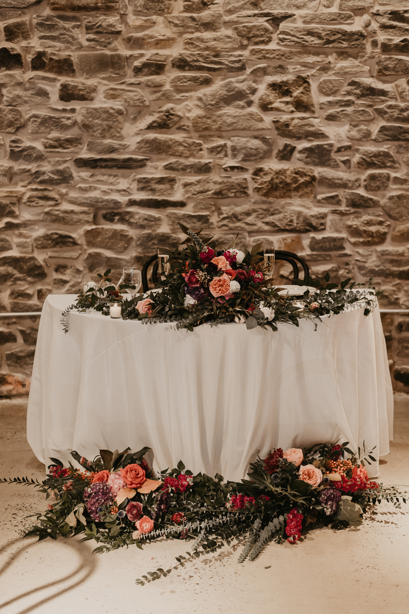 Magical wedding reception decor by Willow Oak Farm and Copper Kitchen at the Heron Room in Baltimore, Maryland by Britney Clause Photography