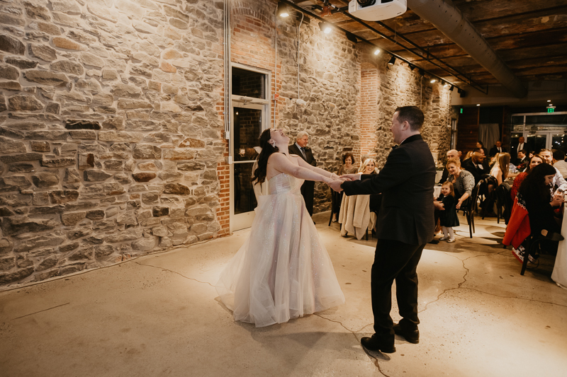 A fun evening wedding reception at the Heron Room in Baltimore, Maryland by Britney Clause Photography