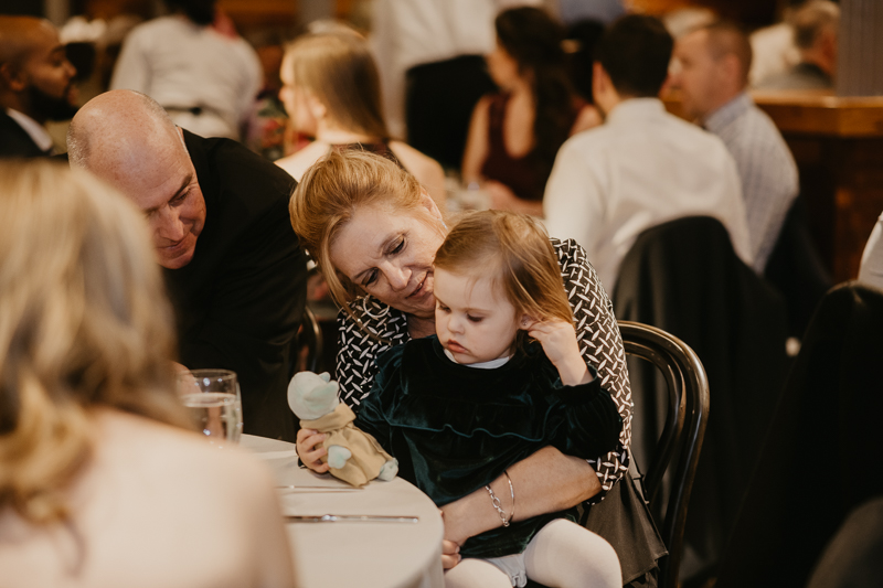 A fun evening wedding reception at the Heron Room in Baltimore, Maryland by Britney Clause Photography