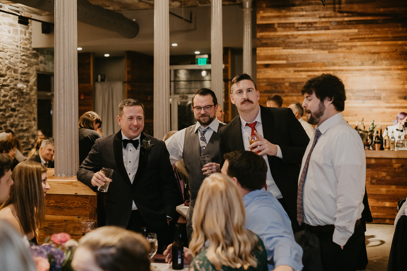 A fun evening wedding reception at the Heron Room in Baltimore, Maryland by Britney Clause Photography