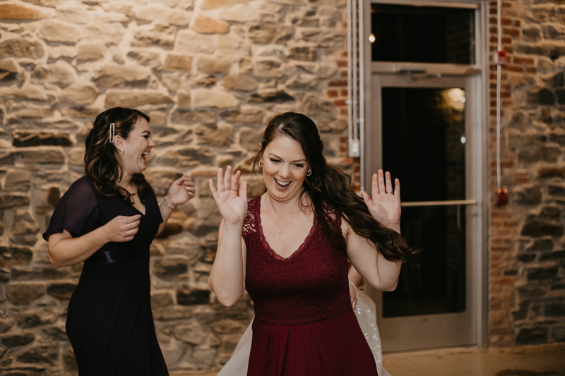 A fun evening wedding reception at the Heron Room in Baltimore, Maryland by Britney Clause Photography