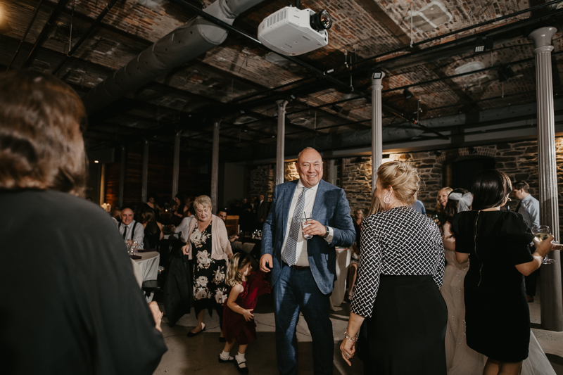 A fun evening wedding reception at the Heron Room in Baltimore, Maryland by Britney Clause Photography