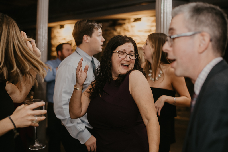 A fun evening wedding reception at the Heron Room in Baltimore, Maryland by Britney Clause Photography