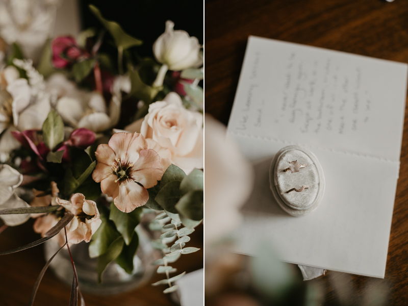 Gorgeous sparkly wedding details at the Homewood Suites Hilton Hotel for a Mt. Washington Mill Dye House in Baltimore, Maryland by Britney Clause Photography