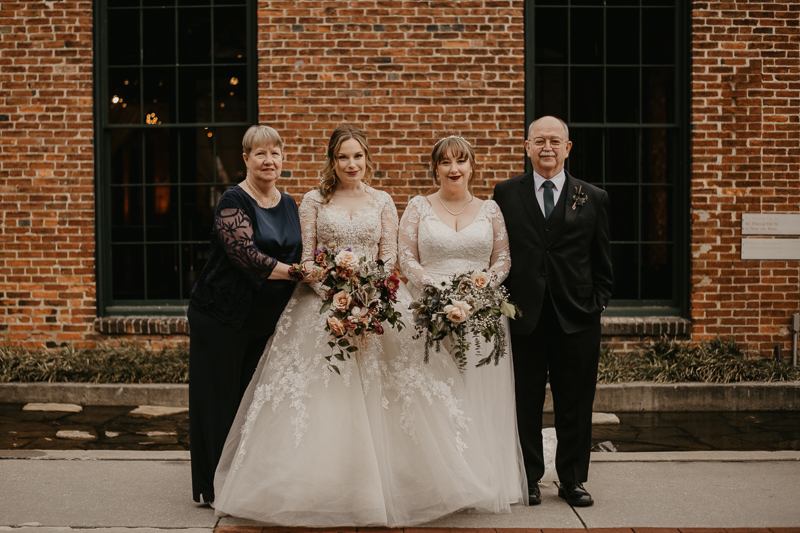 Beautiful bridal party portraits at the Mt. Washington Mill Dye House in Baltimore, Maryland by Britney Clause Photography