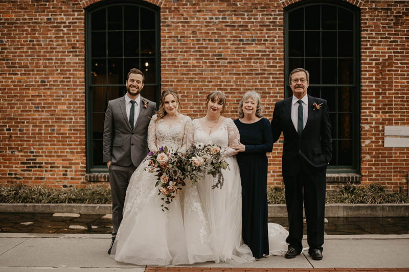 Beautiful bridal party portraits at the Mt. Washington Mill Dye House in Baltimore, Maryland by Britney Clause Photography