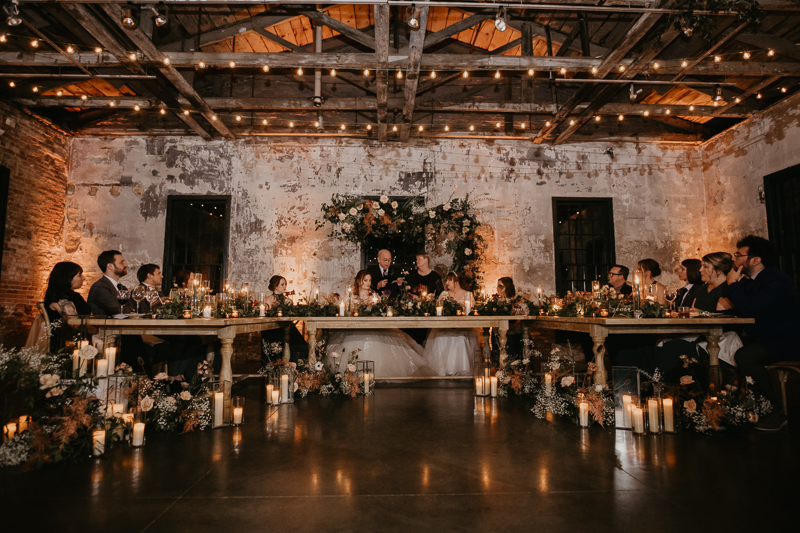 Magical wedding reception at the Mt. Washington Mill Dye House in Baltimore, Maryland by Britney Clause Photography