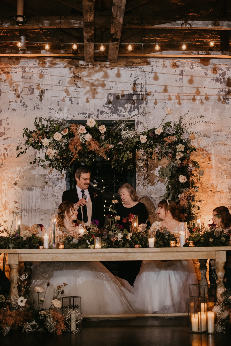 Magical wedding reception at the Mt. Washington Mill Dye House in Baltimore, Maryland by Britney Clause Photography