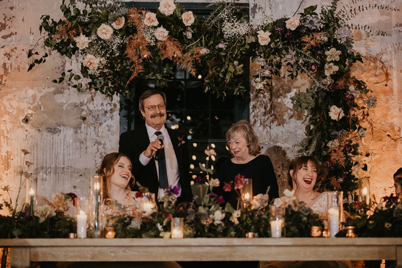 Magical wedding reception at the Mt. Washington Mill Dye House in Baltimore, Maryland by Britney Clause Photography