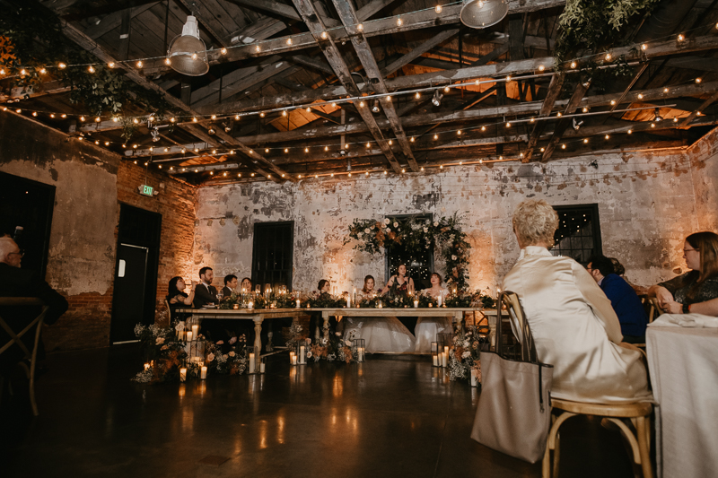 Magical wedding reception at the Mt. Washington Mill Dye House in Baltimore, Maryland by Britney Clause Photography