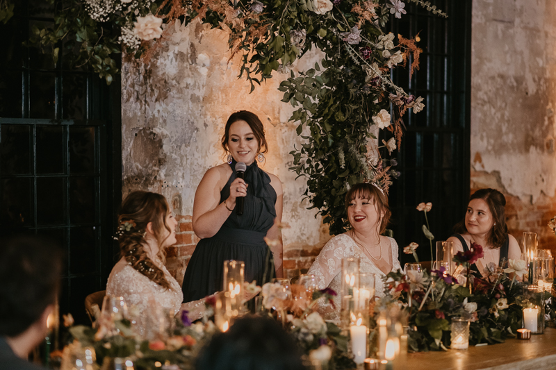 Magical wedding reception at the Mt. Washington Mill Dye House in Baltimore, Maryland by Britney Clause Photography