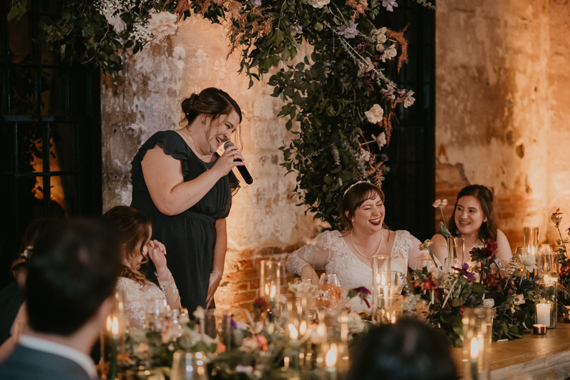 Magical wedding reception at the Mt. Washington Mill Dye House in Baltimore, Maryland by Britney Clause Photography