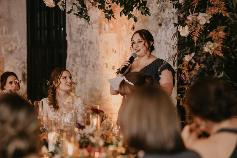 Magical wedding reception at the Mt. Washington Mill Dye House in Baltimore, Maryland by Britney Clause Photography