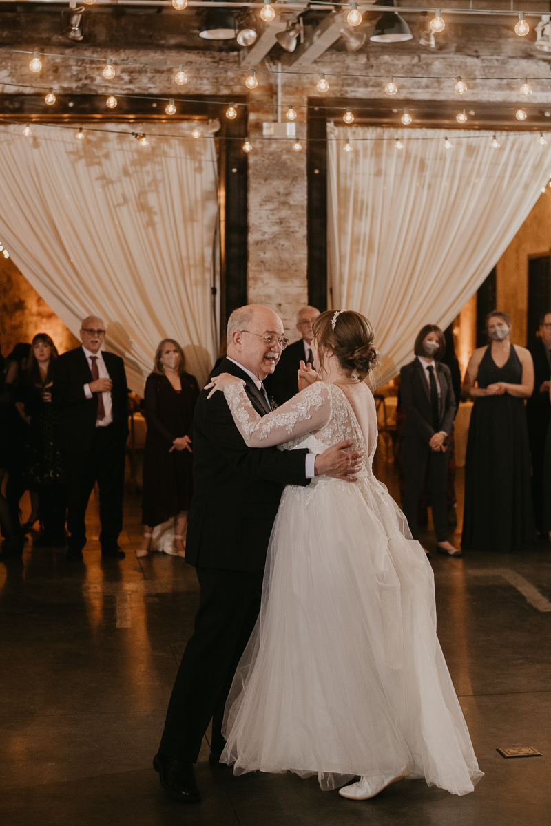 Magical wedding reception at the Mt. Washington Mill Dye House in Baltimore, Maryland by Britney Clause Photography