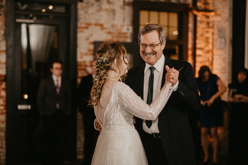 Magical wedding reception at the Mt. Washington Mill Dye House in Baltimore, Maryland by Britney Clause Photography
