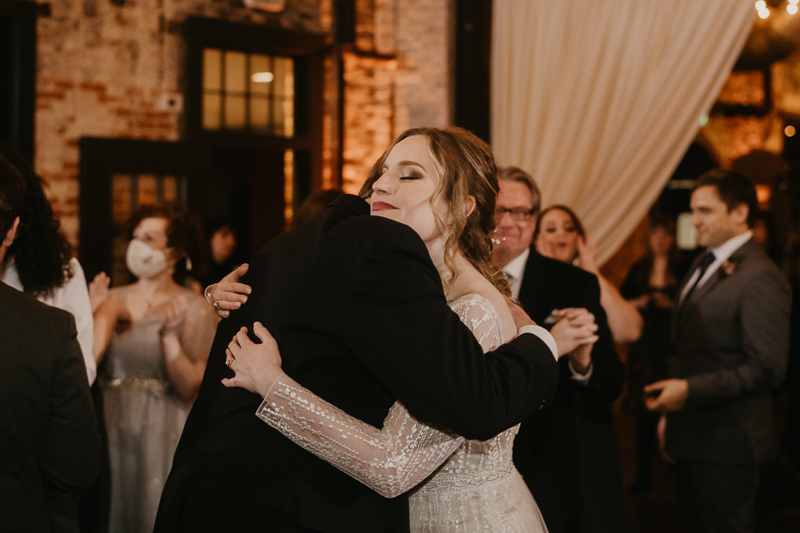 Magical wedding reception at the Mt. Washington Mill Dye House in Baltimore, Maryland by Britney Clause Photography