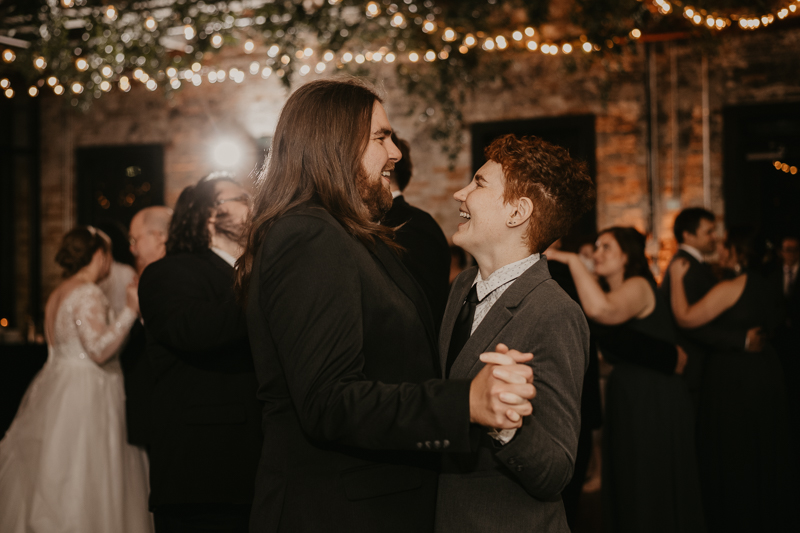 Magical wedding reception at the Mt. Washington Mill Dye House in Baltimore, Maryland by Britney Clause Photography