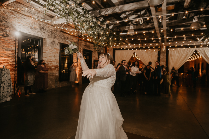 Magical wedding reception at the Mt. Washington Mill Dye House in Baltimore, Maryland by Britney Clause Photography