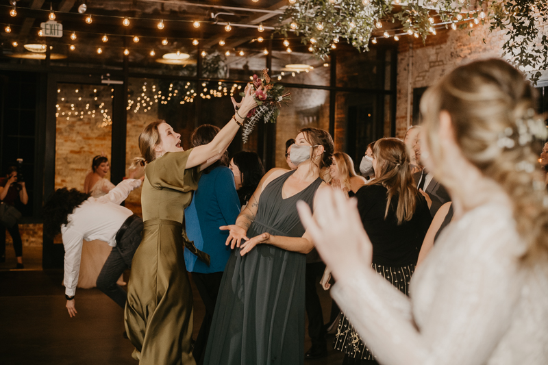 Magical wedding reception at the Mt. Washington Mill Dye House in Baltimore, Maryland by Britney Clause Photography