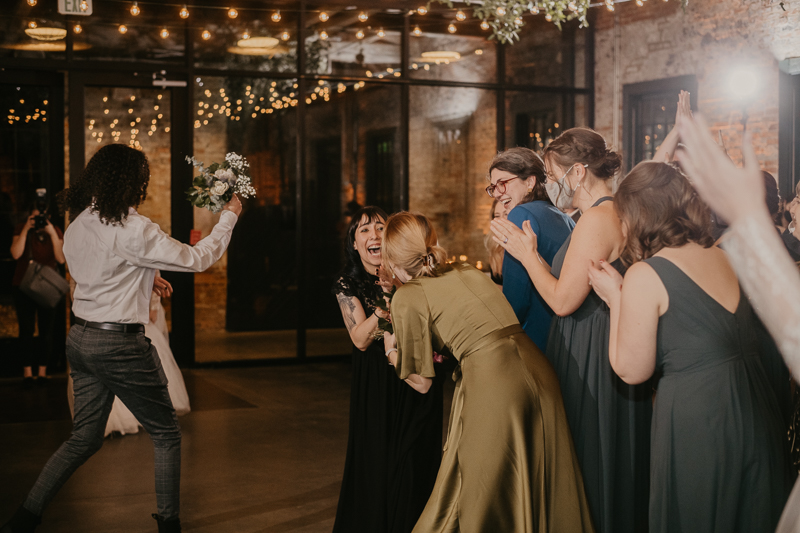 Magical wedding reception at the Mt. Washington Mill Dye House in Baltimore, Maryland by Britney Clause Photography