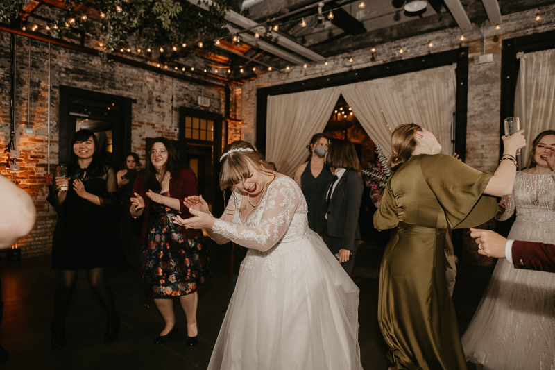 Magical wedding reception at the Mt. Washington Mill Dye House in Baltimore, Maryland by Britney Clause Photography