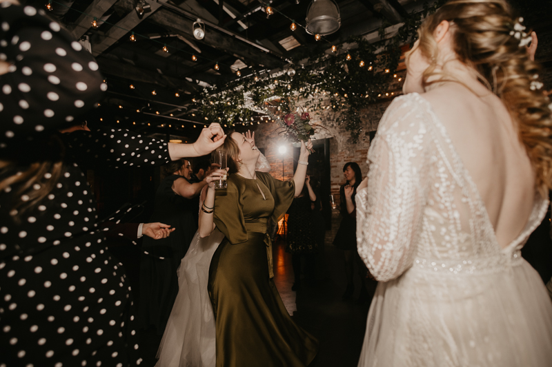 Magical wedding reception at the Mt. Washington Mill Dye House in Baltimore, Maryland by Britney Clause Photography