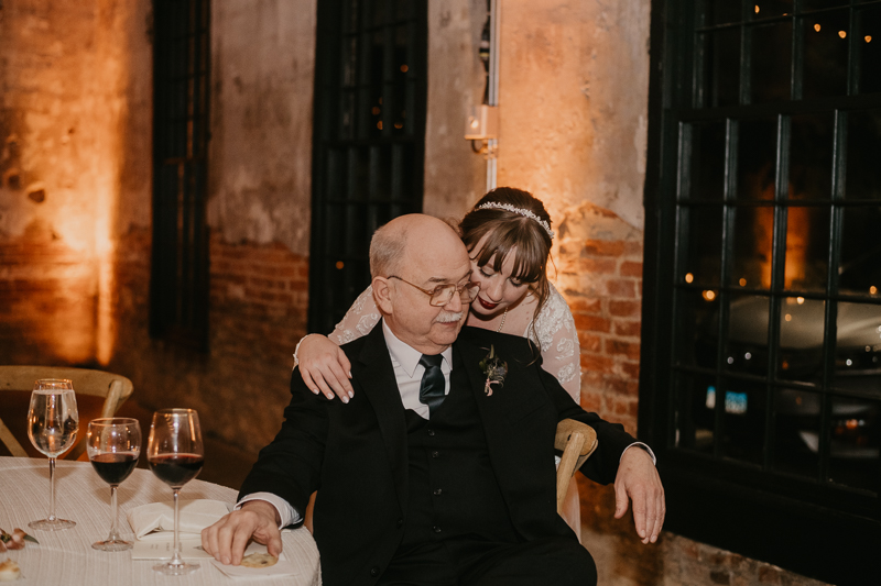 Magical wedding reception at the Mt. Washington Mill Dye House in Baltimore, Maryland by Britney Clause Photography