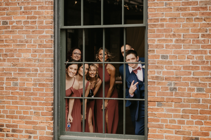 Stunning bride and groom wedding portraits at the Mt. Washington Mill Dye House in Baltimore, Maryland by Britney Clause Photography