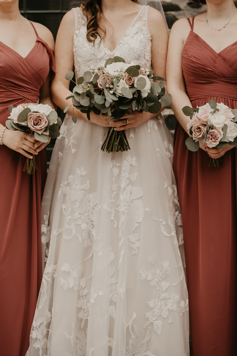 Gorgeous bridal bouquet from Scentsational Florals at the Mt. Washington Mill Dye House in Baltimore, Maryland by Britney Clause Photography