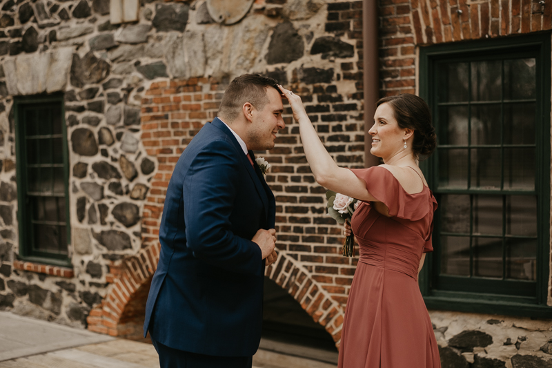 Beautiful bridal party portraits at the Mt. Washington Mill Dye House in Baltimore, Maryland by Britney Clause Photography