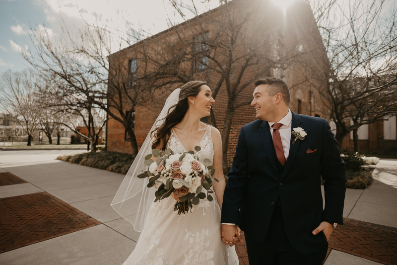 Stunning bride and groom wedding portraits at the Mt. Washington Mill Dye House in Baltimore, Maryland by Britney Clause Photography