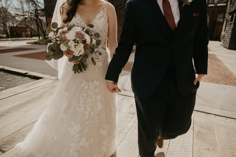 Stunning bride and groom wedding portraits at the Mt. Washington Mill Dye House in Baltimore, Maryland by Britney Clause Photography