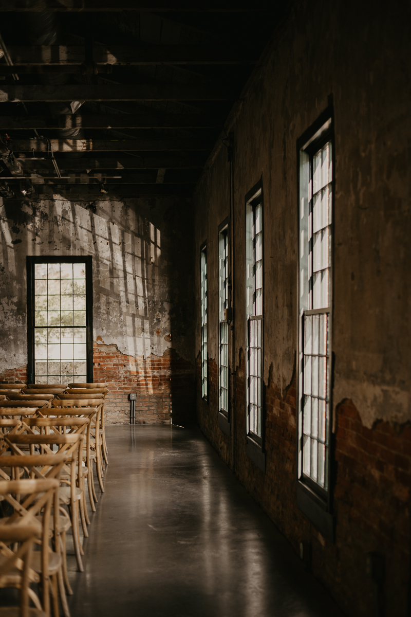 Amazing wedding ceremony florals by Scentsational Florals at the Mt. Washington Mill Dye House in Baltimore, Maryland by Britney Clause Photography