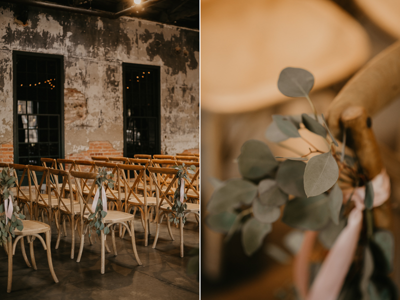 Amazing wedding ceremony florals by Scentsational Florals at the Mt. Washington Mill Dye House in Baltimore, Maryland by Britney Clause Photography