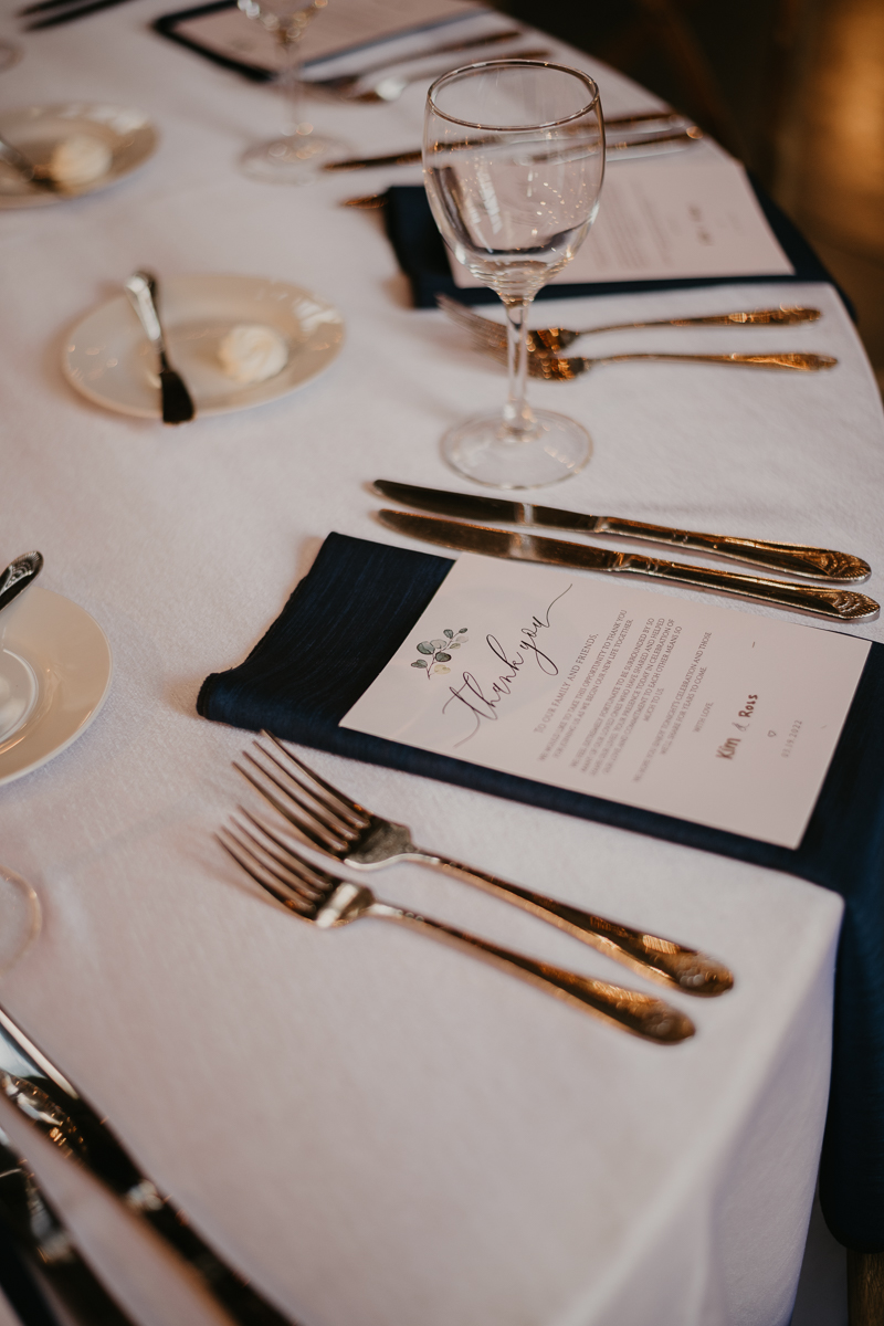 Magical wedding reception decor by Scentsational Florals, Linwoods Catering, and 1423 Events at the Mt. Washington Mill Dye House in Baltimore, Maryland by Britney Clause Photography