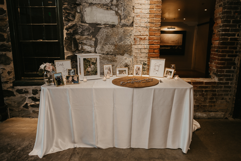 Magical wedding reception decor by Scentsational Florals, Linwoods Catering, and 1423 Events at the Mt. Washington Mill Dye House in Baltimore, Maryland by Britney Clause Photography