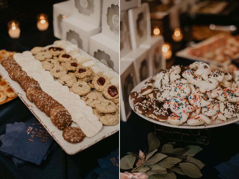 Magical wedding reception decor by Scentsational Florals, Linwoods Catering, and 1423 Events at the Mt. Washington Mill Dye House in Baltimore, Maryland by Britney Clause Photography