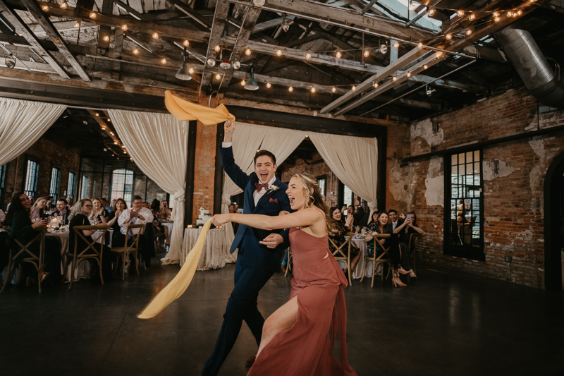 Magical wedding reception at the Mt. Washington Mill Dye House in Baltimore, Maryland by Britney Clause Photography