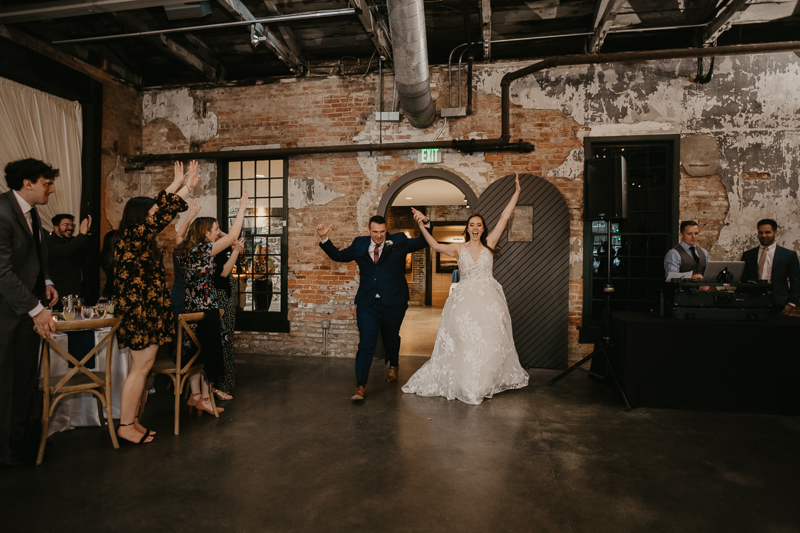 Magical wedding reception at the Mt. Washington Mill Dye House in Baltimore, Maryland by Britney Clause Photography